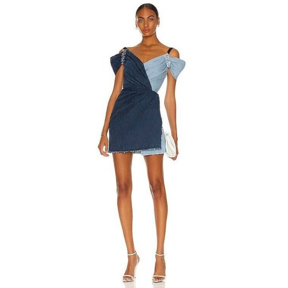 Dolce & Gabbana Patchwork Denim Wrap Dress - Picture 2 of 10